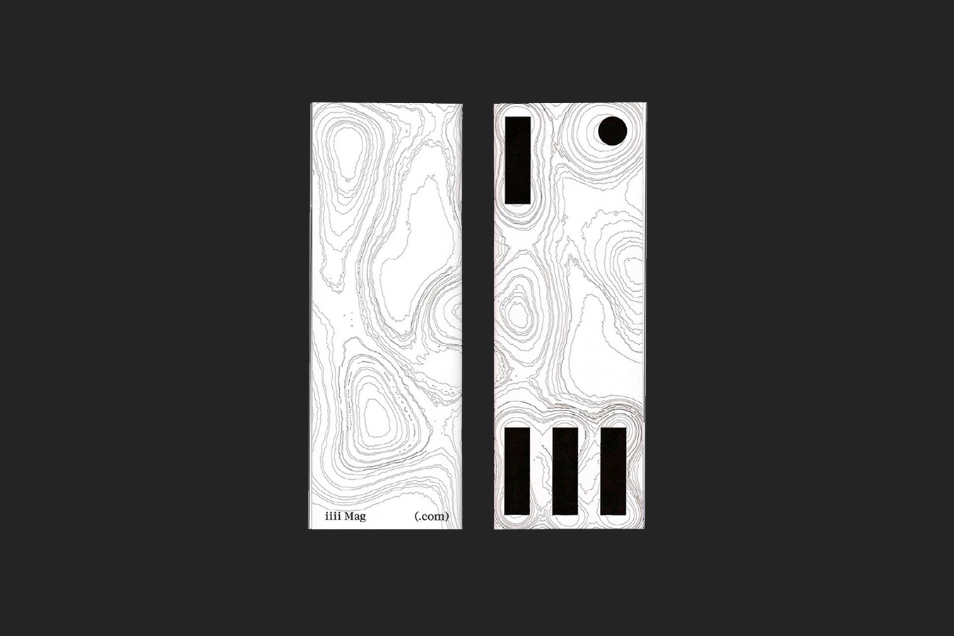 A scan of the front and back covers of the iiii publication, showing the visual identity